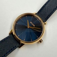 NIXON gold-tone navy dial quartz watch pre-owned