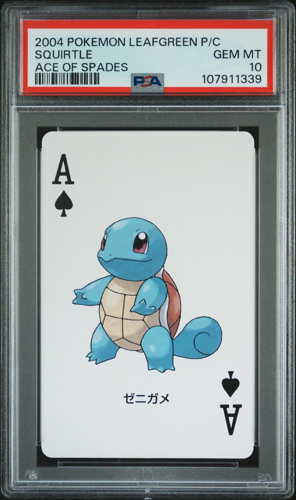 2004 POKEMON LEAFGREEN VERSION PLAYING CARDS ACE OF SPADES SQUIRTLE PSA 10