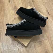 UGG Tasman Women’s Black Suede Slip-On Slippers Plush Lined UK 5 US 7