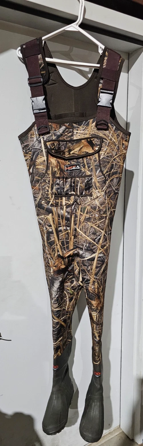 Hisea Mens Multicolor Camouflage 600G Thinsulate Fishing Chest Wader Size 7/40