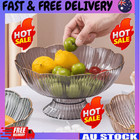 Modern Floral Salad Bowl Fruit Trifle Serving Dish with Base Party Snack Bowl VP