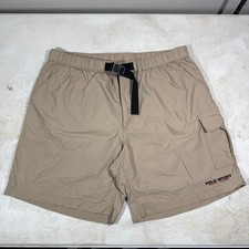 Vintage 90s Polo Sport Ralph Lauren Shorts Mens XL Belted Nylon Utility Khaki