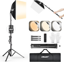Softbox Lighting Kit, 16"X16" Soft Box, 3000K-6000K 85W LED Bulbs with Remote, 6