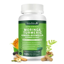 Moringa Capsules Organic 1000mg, 7-in-1 Superfood with Turmeric, Gi... Fast Ship