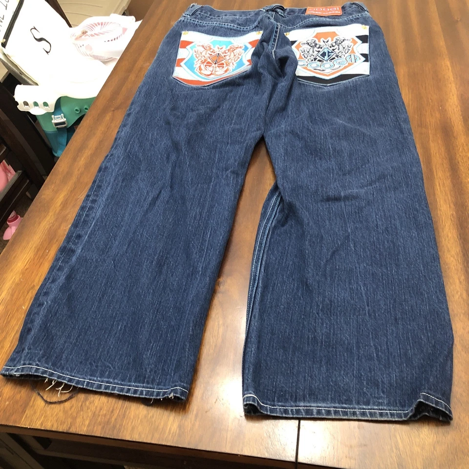 VTG Coogi Jeans Mens Blue Y2K 90s Hip Hop Baggy Embroidered 34x28 Skate 11” Rise - Image 4 of 4