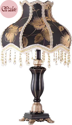 Victorian Table Lamp Handmade Fabric Lampshade European Style Desk Lamp with Ant