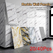 Marble Tile Stickers 23x11in Self Adhesive Wall Tiles Waterproof Peel and Stick