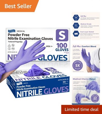 Durable Soft Max Nitrile Gloves - 100 Ct, Perfect for Medical & Cleaning Use