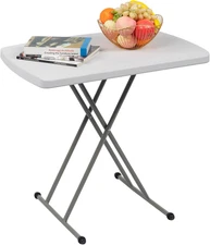 Small Adjustable Folding Table, 13.8 In-28 in Height Personal Laptop TV Tray, HD