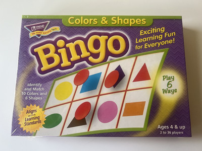 Trend Enterprises Colors & Shapes Bingo 2002 Learning and Fun Play 6 Ways New