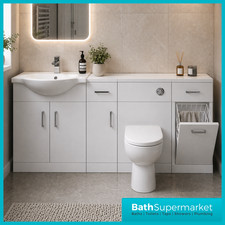 650mm Vanity Unit 500mm WC Unit Bathroom Furniture Set White Basin Toilet Suite