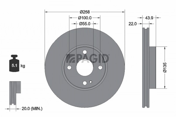 2X Bremsscheibe Pagid 56009NC FüR Mazda DL DJ MX 4 RF Targa ND ND2E ND5R ND6E-image