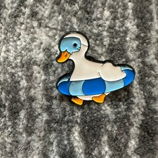 Duck Enamel Pin Swimming White Goose Inner tube Brooch Backpack Hat Funny Cute