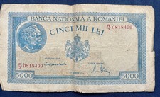 ROMANIA 5000 LEI 1944 Circulated