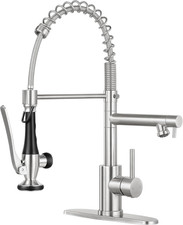 Brushed Nickel Pull Down Kitchen Faucet with Double-Headed Sprayer