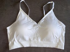 M&S Bralette Non-Wired Optional Padded Seamless Stretch 2XL UK 24-26 White BNWoT