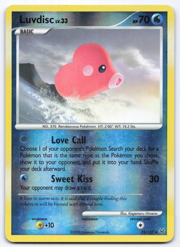 Luvdisc 35/127 Platinum Base Set Reverse Holo Rare Pokemon Card