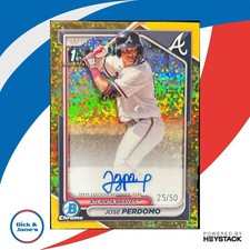 2024 Bowman Chrome Jose Perdomo Auto Gold Mini Diamond /50 1st Prospect Braves
