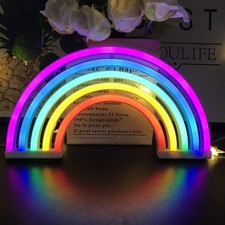Rainbow Neon Light Signs, Wall Decor for Girls Children Baby Room LED Lamp, B...