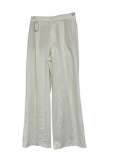 Zara Womens Dress Pants Small S White Pleated High Rise Trousers 8338/512 NWT
