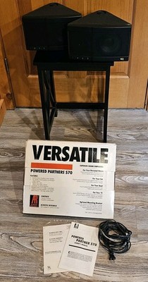 Vintage Pair Acoustic Research AR Amplified Powered Partners 570 Speakers