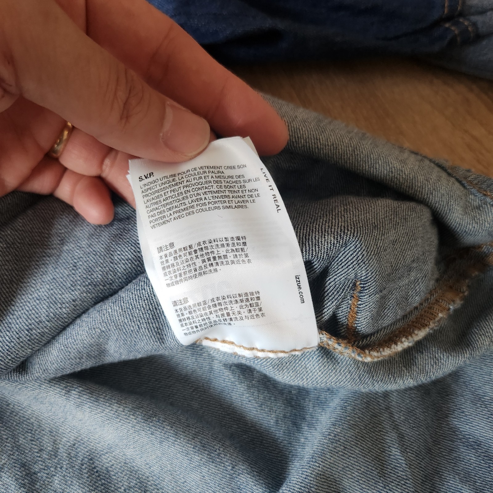 Izzue Raw Patchwork Denim Flannel Button Up Shirt… - image 11