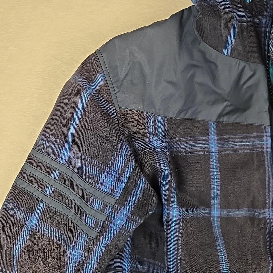Vintage adidas Neo Label Tartan Jacket Size L/XL Blue Tartan Winter Coat - product detail image 4