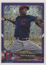 2018 Bowman Chrome Prospects Purple Shimmer Refractor /655 Triston McKenzie 08y1