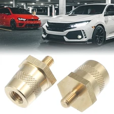 1 Pair M6 Battery Terminal Connector Brass Tone Post Adapter Stud Taper Nuts