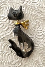 Cat Brooch /Pendant Enamel On Metal