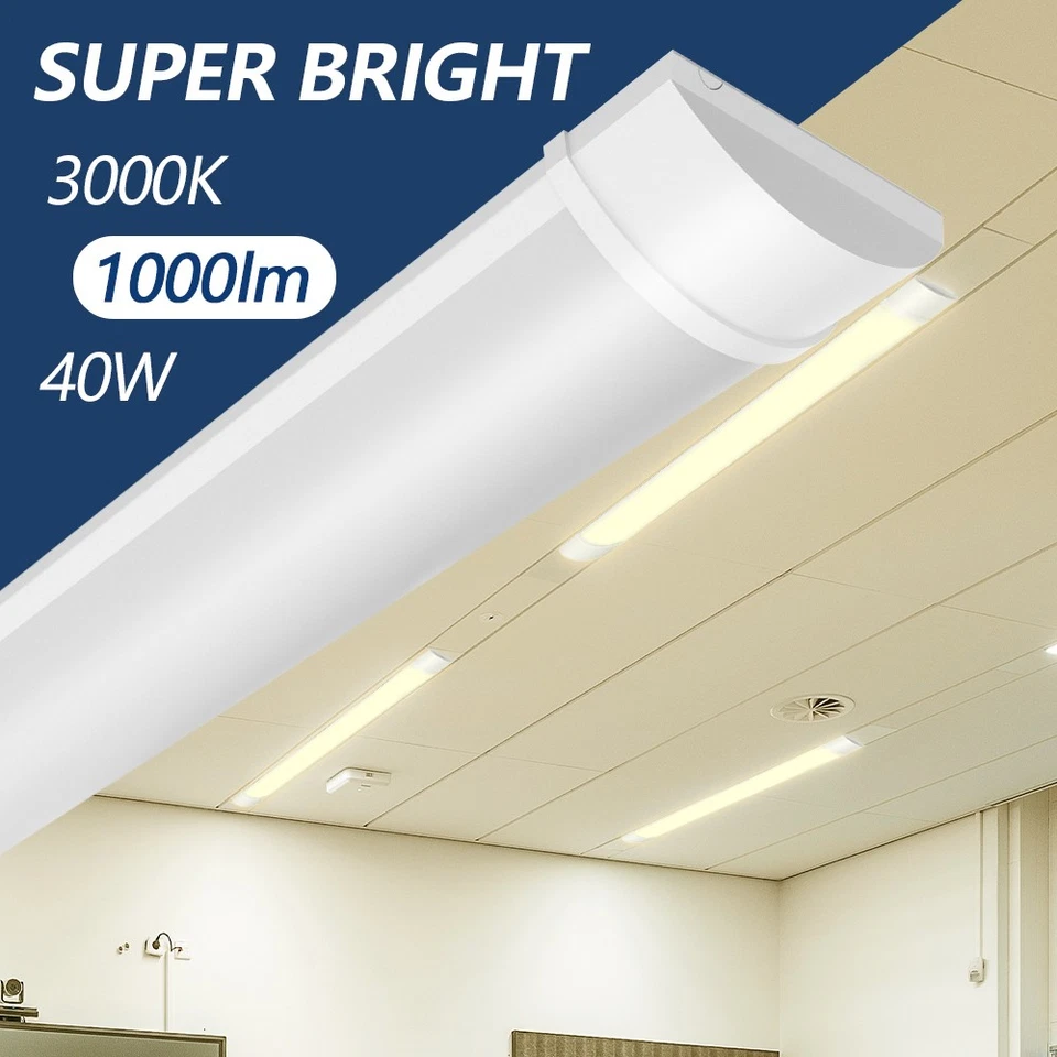 LED Strip Light 3FT 4FT 5FT Batten Tube Light Garage Ceiling Lamp Office Shop UK - Image 4 of 4