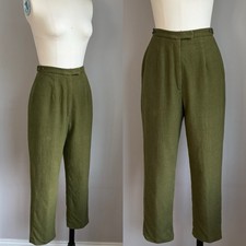 Vintage 1960 s Olive Green Cigarette Pants Size XS