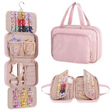 Hair Accessories Organizer for Girls Hanging Bow Storage Bag Pink Empty