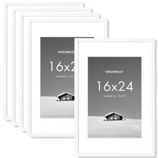 16x24 inch Picture Frame, 16x24 Photo Frames with 12x18 Removable Mat - High ...