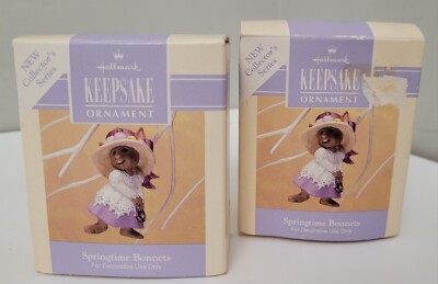 Hallmark Ornament SPRINGTIME BONNETS 1st in Series VTG 1993 Easter Keepsake
