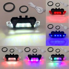 Luz Trasera USB Recargable 5 LED Bicicleta Seguridad Ciclismo Advertencia Lámpara Trasera