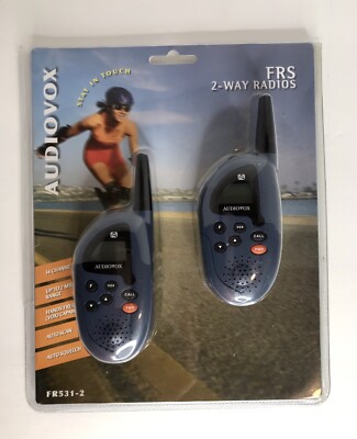 Audiovox 2way Radio Walkies Set X2 14 Channel Auto Scan 2 Mile Range FR531-2 EC