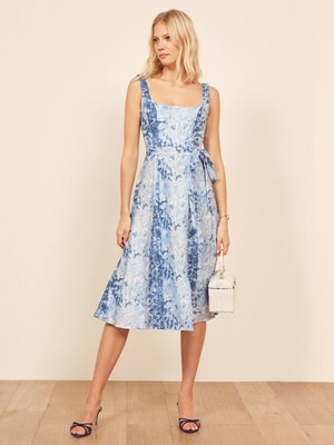 reformation linen wrap dress