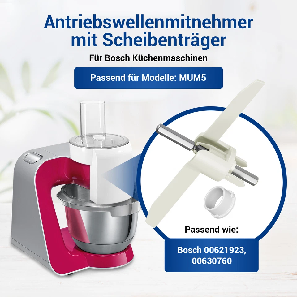 Mitnehmer wie Bosch 00630760 MUZ5VL MUM5 Durchlaufschnitzler Küchenmaschine - Bild 2 von 4