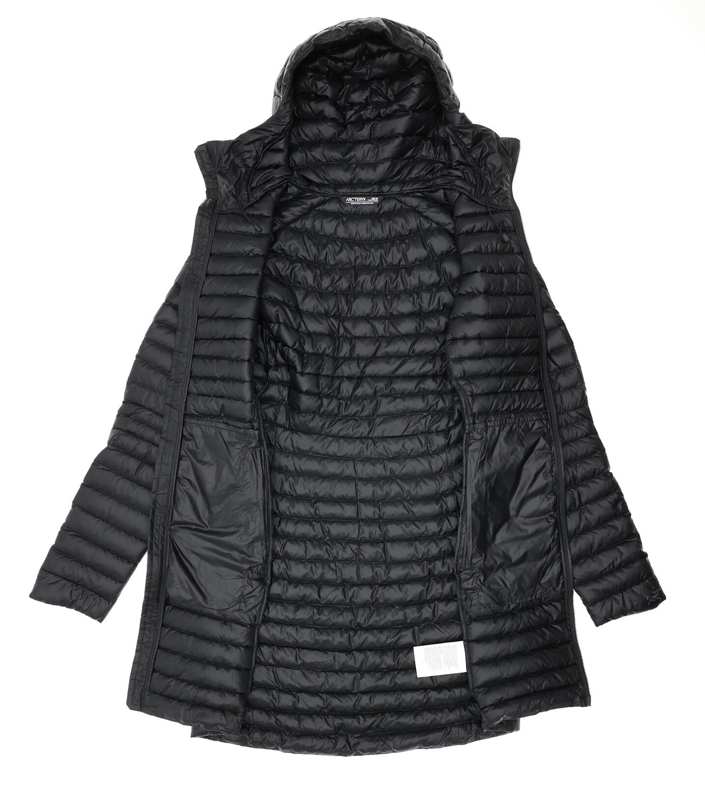 Arc'Teryx V6216 piumino donna nero Nuri cappotto con cappuccio taglia XS