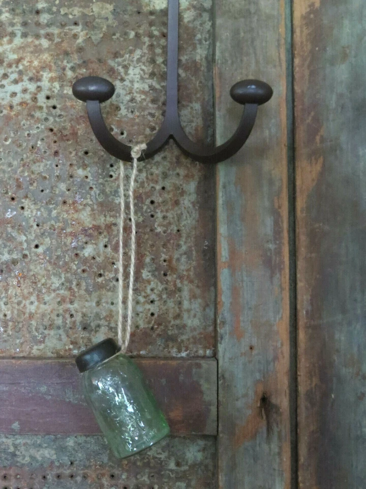 Primitive MINI Glass Mason Jar w lid Christmas Tree Ornament CUTE! 2 1/2" high - Image 3 of 4