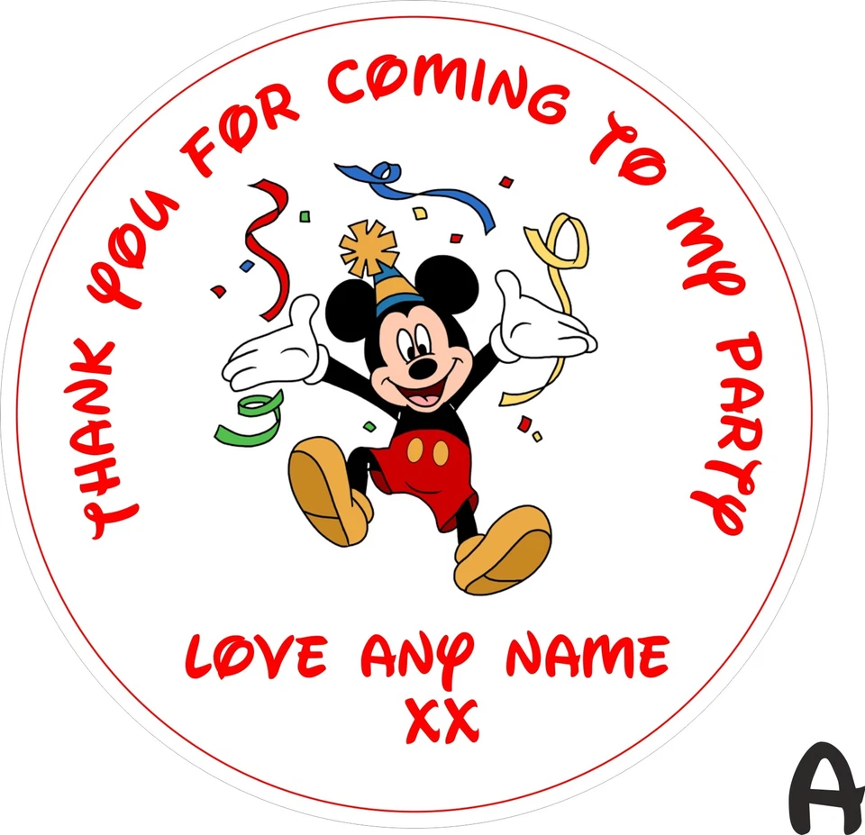 26 pegatinas personalizadas de fiesta de Mickey o Minnie Mouse con bolsos de fiesta niños niñas Foto 2 de 4