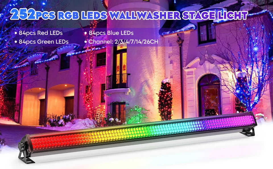 252 LED RGB BAR Lichtleiste 150W Stroboskop Wall Washer Event Bühne Show Licht - Bild 2 von 4