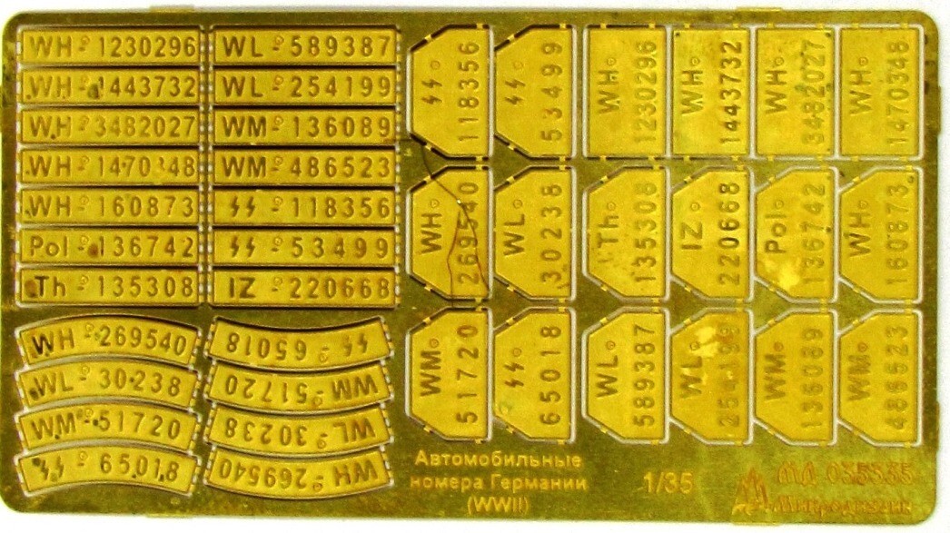 Microdesign 035335 Photoetched Ready to Use German License Plates (WWII) 1/35 eBay