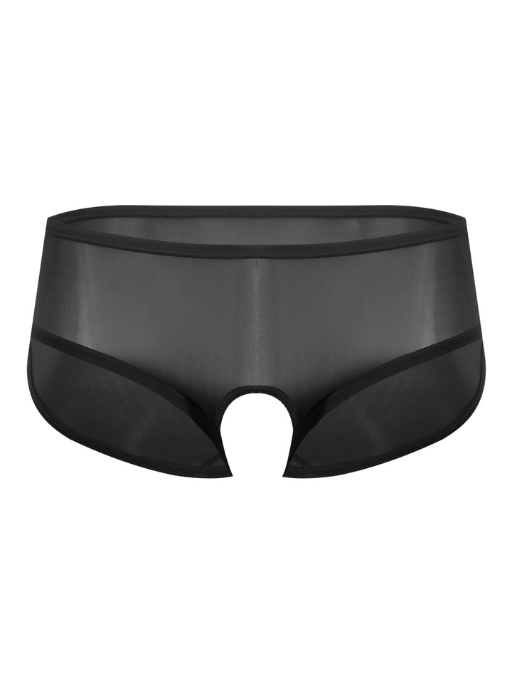 Men's Briefs Open Crotch Lingerie Glossy Underwear Crotchless Underpant