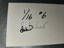 50 1/16oz Round Head Jigs Red Chrome Sickle Hooks  #6  #4  #2  or  #1 You Choose