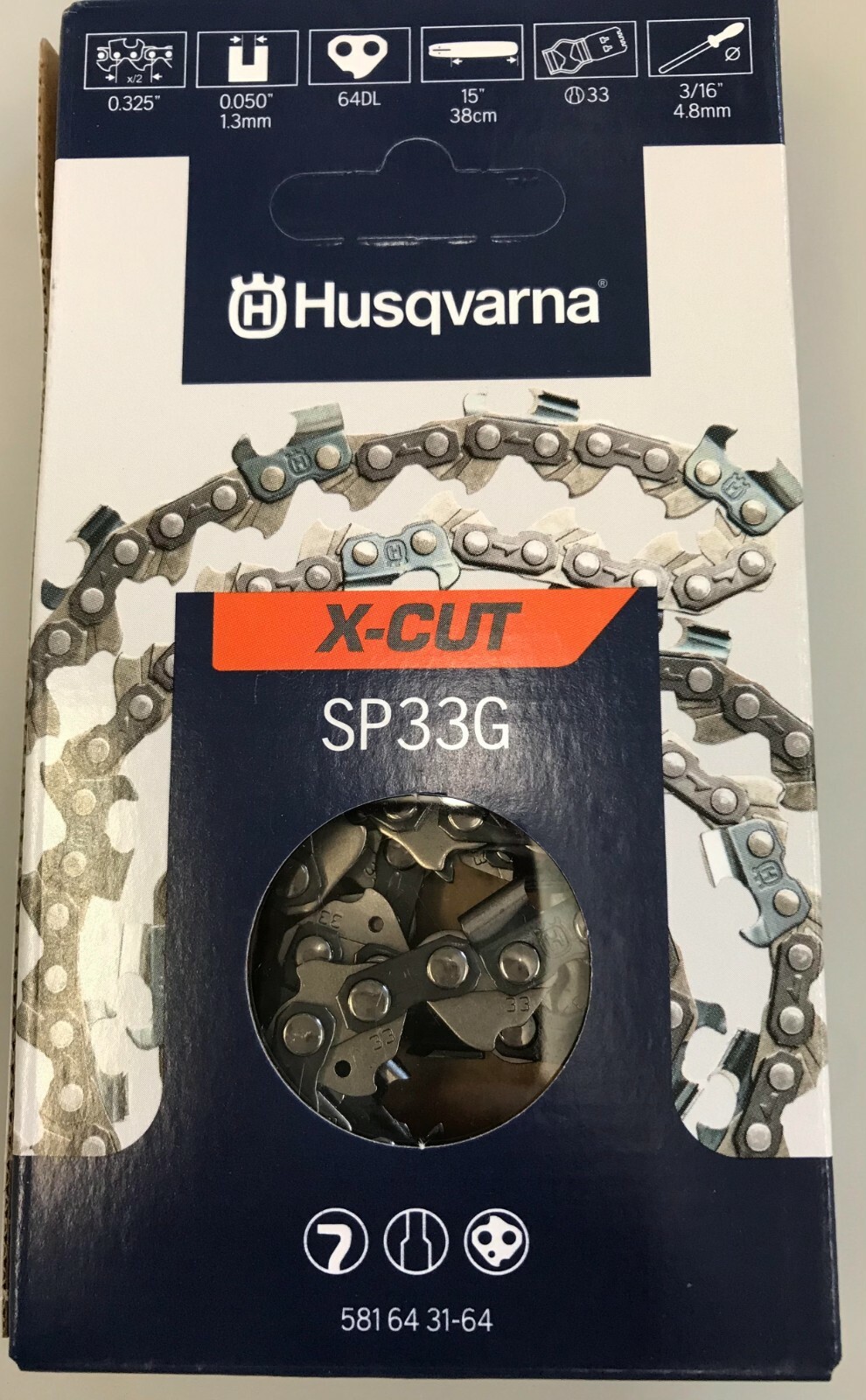 Husqvarna Chainsaw Chain SP33G 64DL 15"" .325  050 Pixel  440, 435, 445, 450 etc