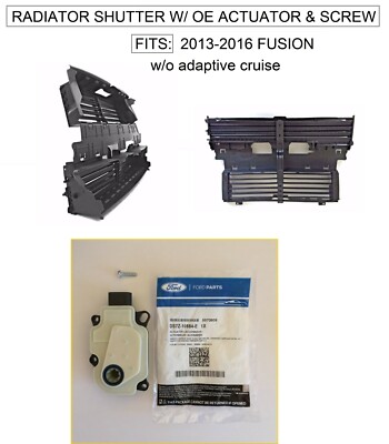 NEW RADIATOR SHUTTER WITH OE ACTUATOR & SCREW FOR FITS 2013-2016 FORD ...