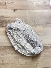 Scarf Lightweight Silver And White Tones Mesh Style Dressy