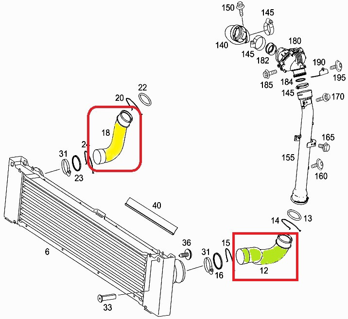LLS-GERMANY 2x Ladeluftschlauch Für Viano Vito W639 - Kompatibel Mit OEM Nummern